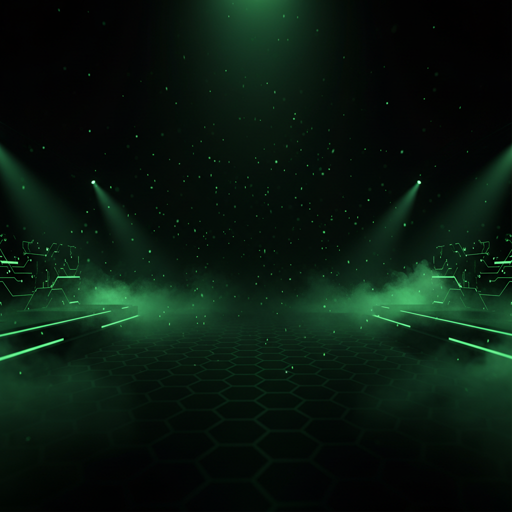 Dark gaming esports background with neon green atmosphere