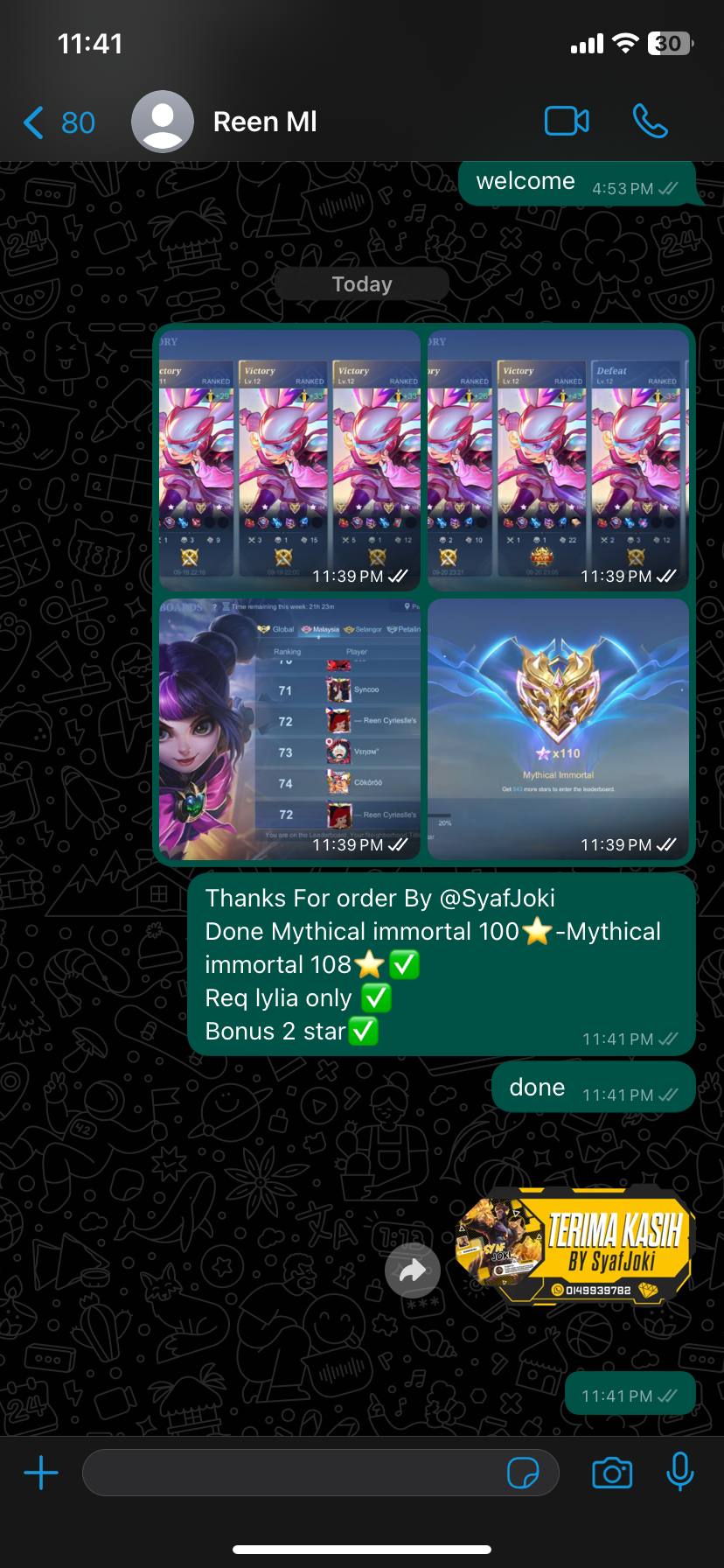 Customer WhatsApp feedback screenshot 18